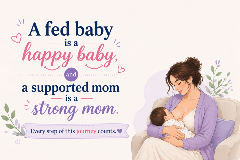 Mother nurturing her fed baby lovingly. Pumping methods 