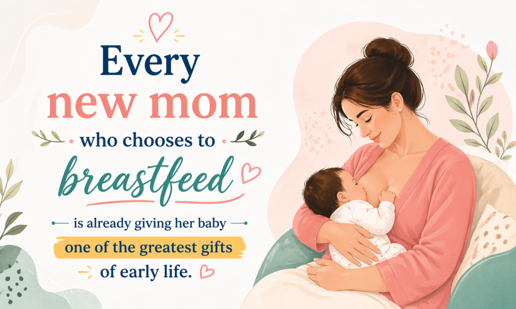 New mom breastfeeding her baby lovingly. pumping methods