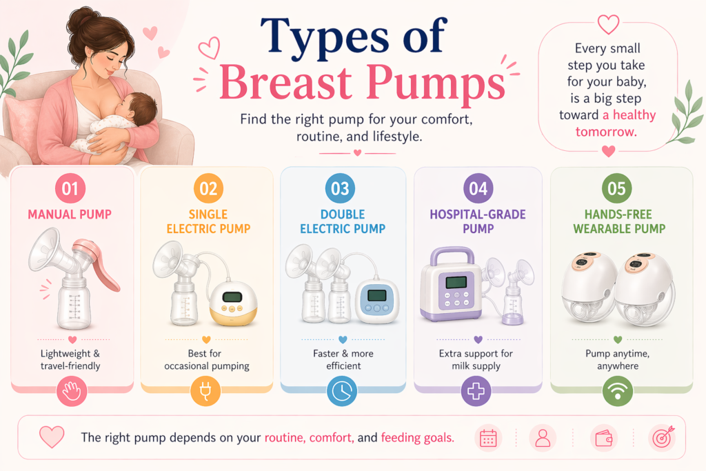 Types of Breast Pumps Pumping methods 