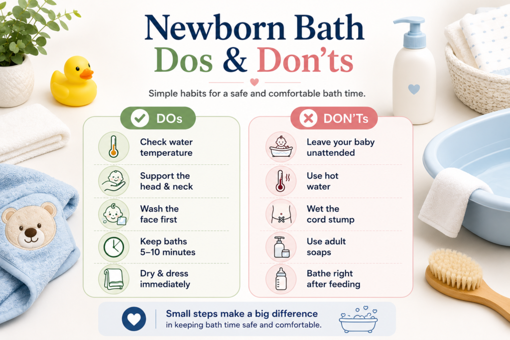 Newborn bath Do & Donts 